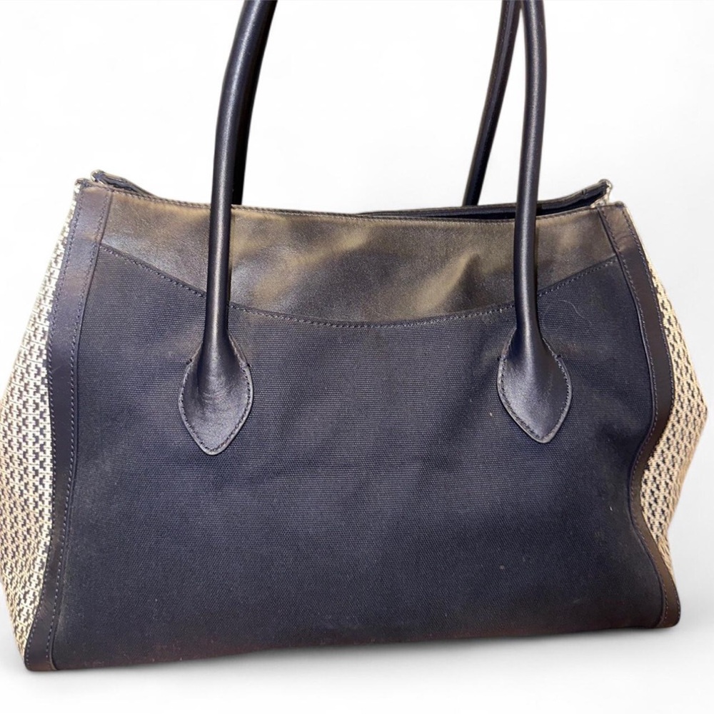 Tory Burch Savannah Canvas East West Tote bag in Navy Blue
